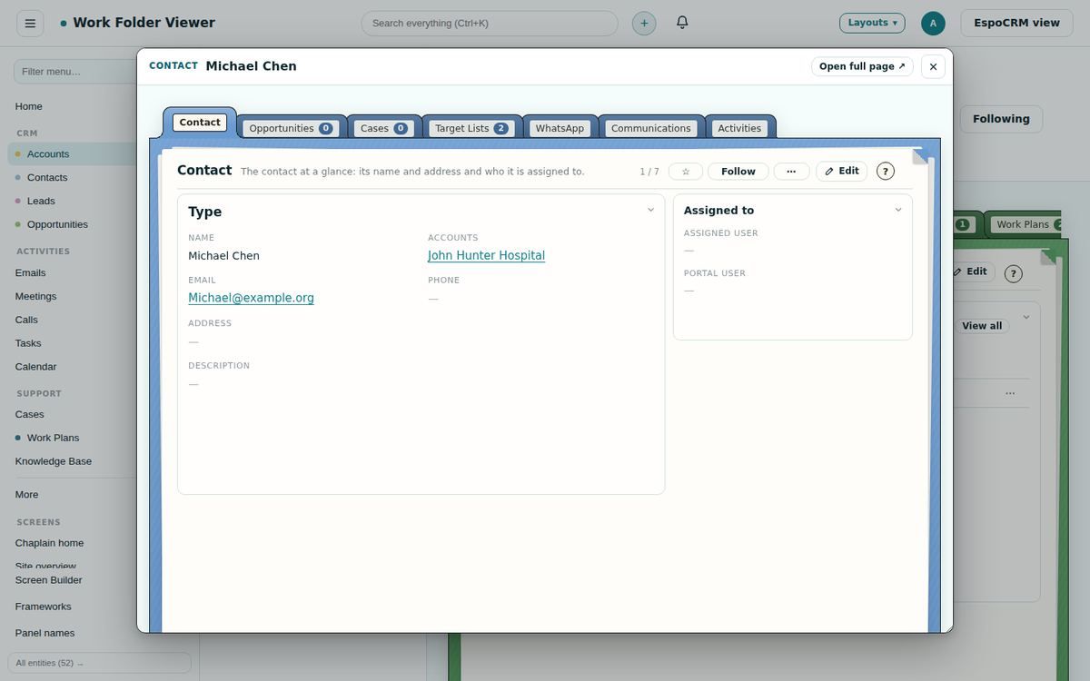 WorkFolder Plus screen