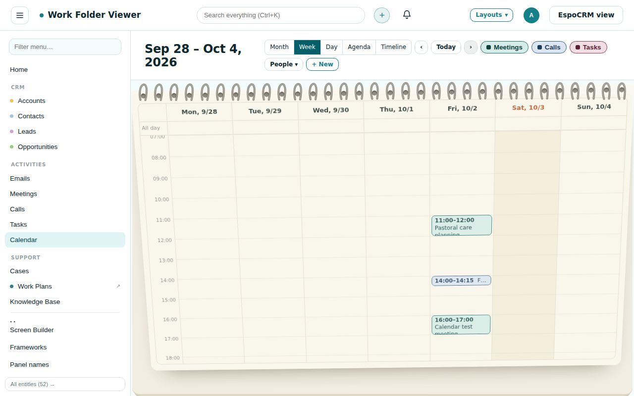 WorkFolder FaceLift screen