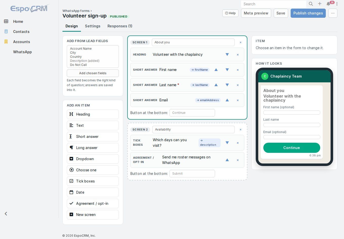 WorkFolder Messenger for WhatsApp screen