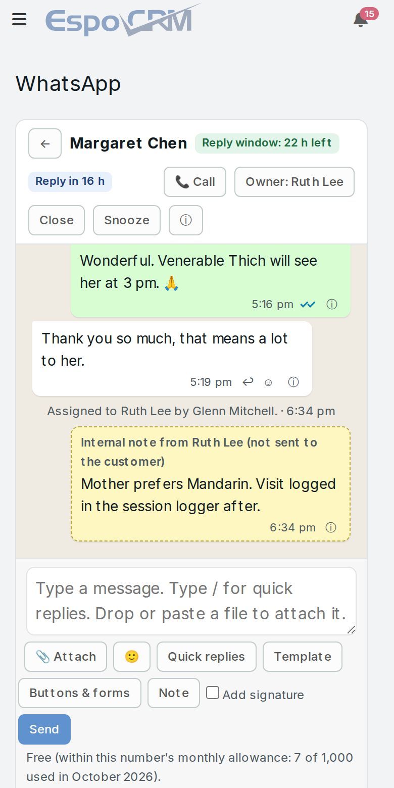 WorkFolder Messenger for WhatsApp screen